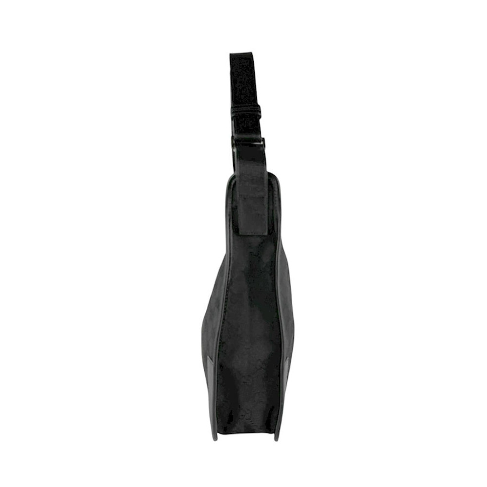 Gucci Black Canvas Leather GG Bag Shoulder Black